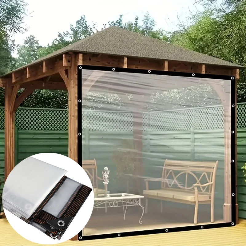 

Clear Waterproof Polyester Tarp with Reinforced Grommets Versatile Protection for Gardens Patios Outdoor Adventure