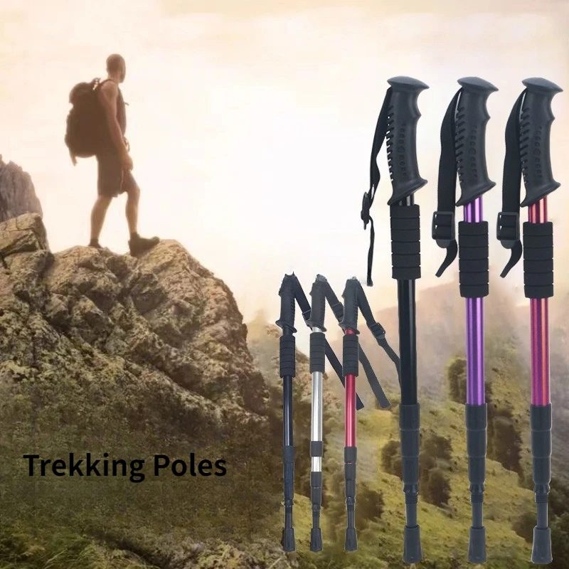 

Trekking Poles Shock Absorption Foldable Ultralight Hiking Pole Suitable For Outdoor Camping Mountaineering Backpacking
