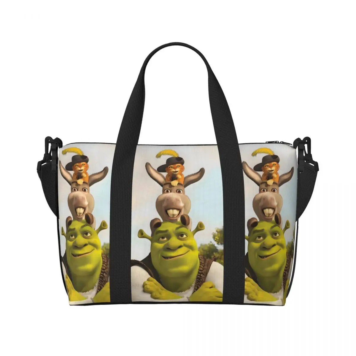 

Пляжная большая сумка S-shreks на заказ, женские забавные мультяшные сумки с большим отделением, пляжные дорожные сумки для спортзала