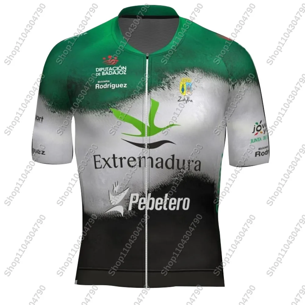 2025 Extremadura Pebetero Cycling Jersey Set Short Sleeve Green Spain Clothing Road Bike Shirts Suit Bicycle Shorts MTB Maillot