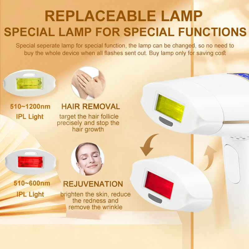 Épilation Laser 2 en 1 mise à jour, lampe remplaçable, rajeunissement, épilation permanente indolore, tondeuse pour Bikini, dispositif épilateur IPL