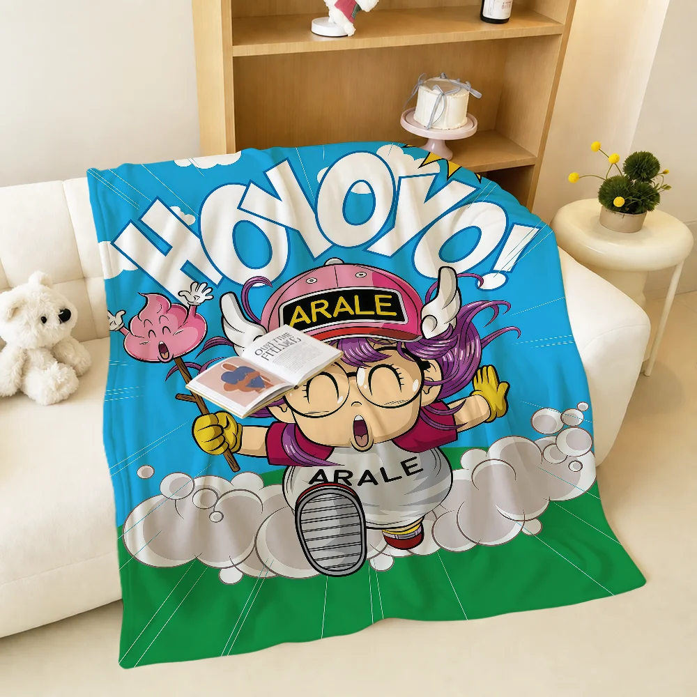 Kawaii Moe Girl A-Arale N-Norimaki Blanket Warm Soft Plush For Sofa Living Room Nap Home Bedroom Travel Gift Flannel Pet Hogar