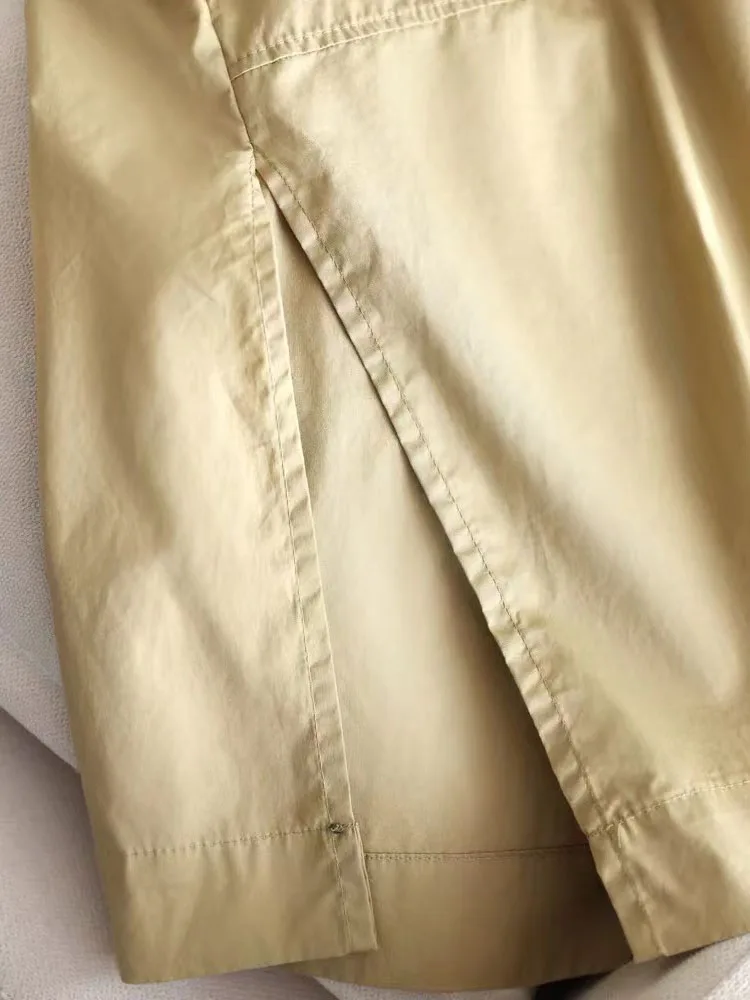 فضفاض الكورية Sle المرأة الصيف irt الدكتور مع كيتس كبيرة الفنية بدوره إلى أسفل طوق H-الخط منتصف طول ألف خط الدكتور