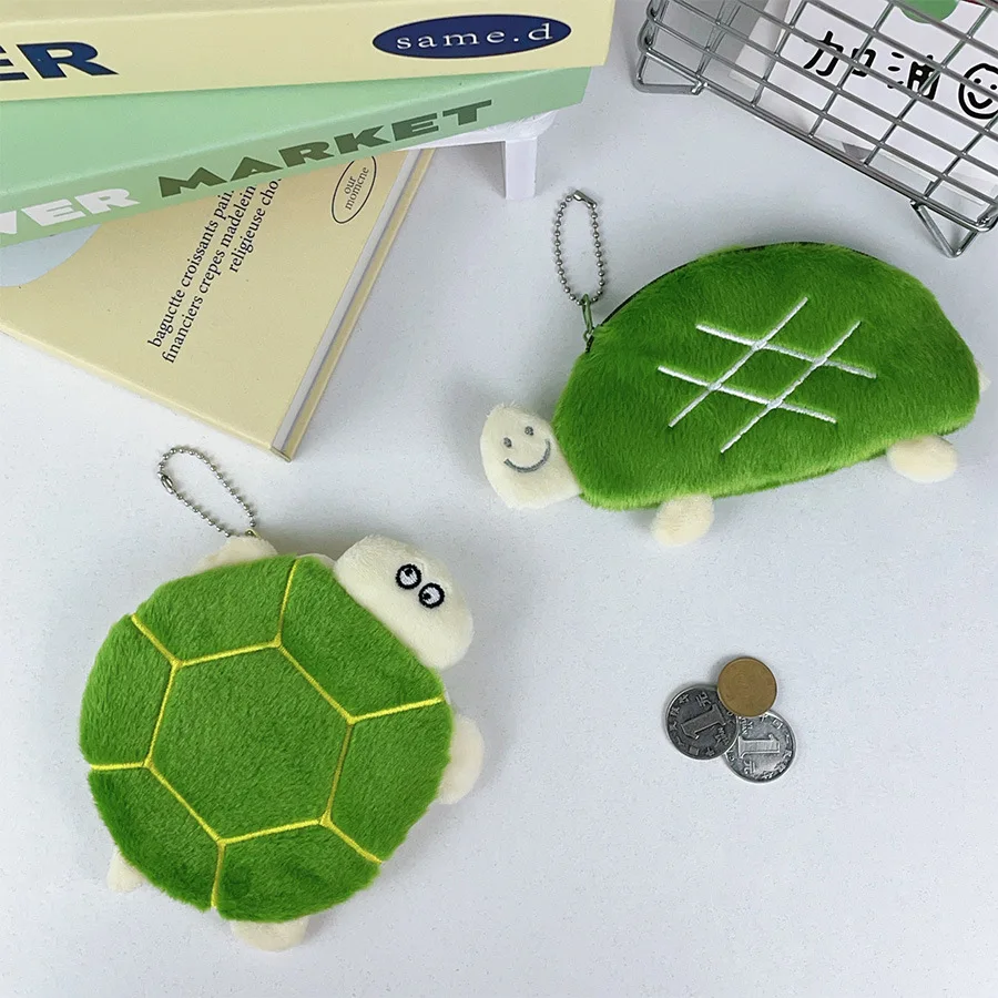 Creative Children Coin Purse Cute Marine Animals Turtle Plush Doll Pendant Cartoon Mini Turtle Students Portable Coin Purse