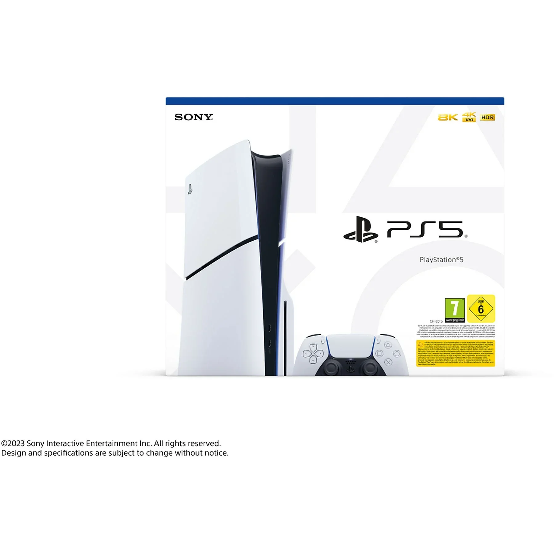 Sony playstation 5 slim standard, 1 tb ssd, 4k, 1 controller, chassis d, white - console #4