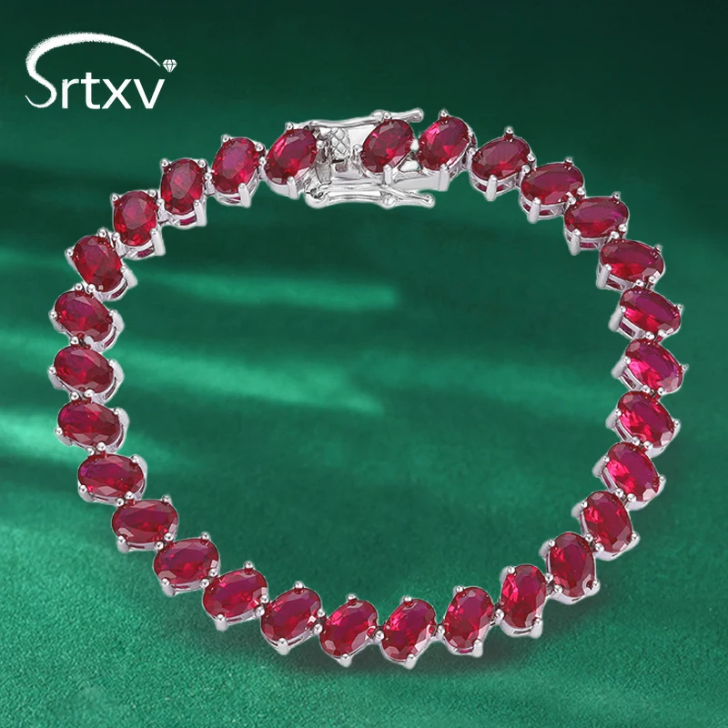 

100% S925 Silver Plated Tennis Bracelets for Women Men Charm Red Diamond Bangle Hand Chain Wedding Birthday Party Gifts Jewelry