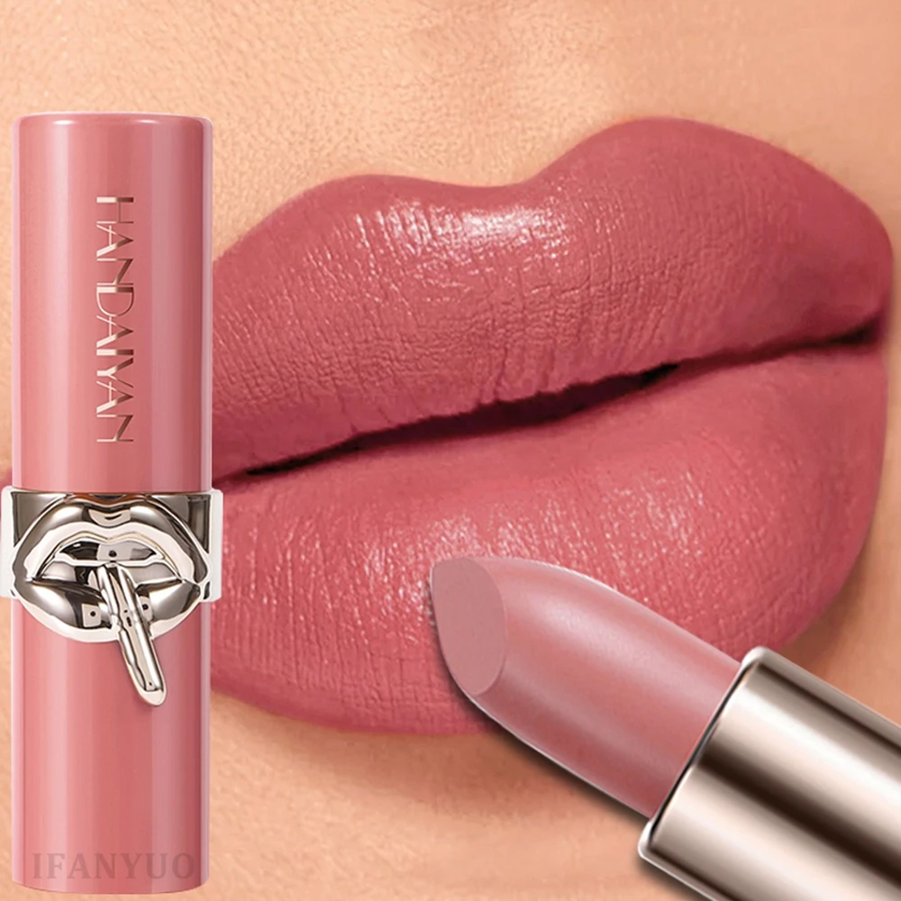 6 ColorSexy Matte Lipstick Long-Lasting Non-Stick Cup Nude Lip Glaze Waterproof Smooth Finish Velvety Texture Lipstick