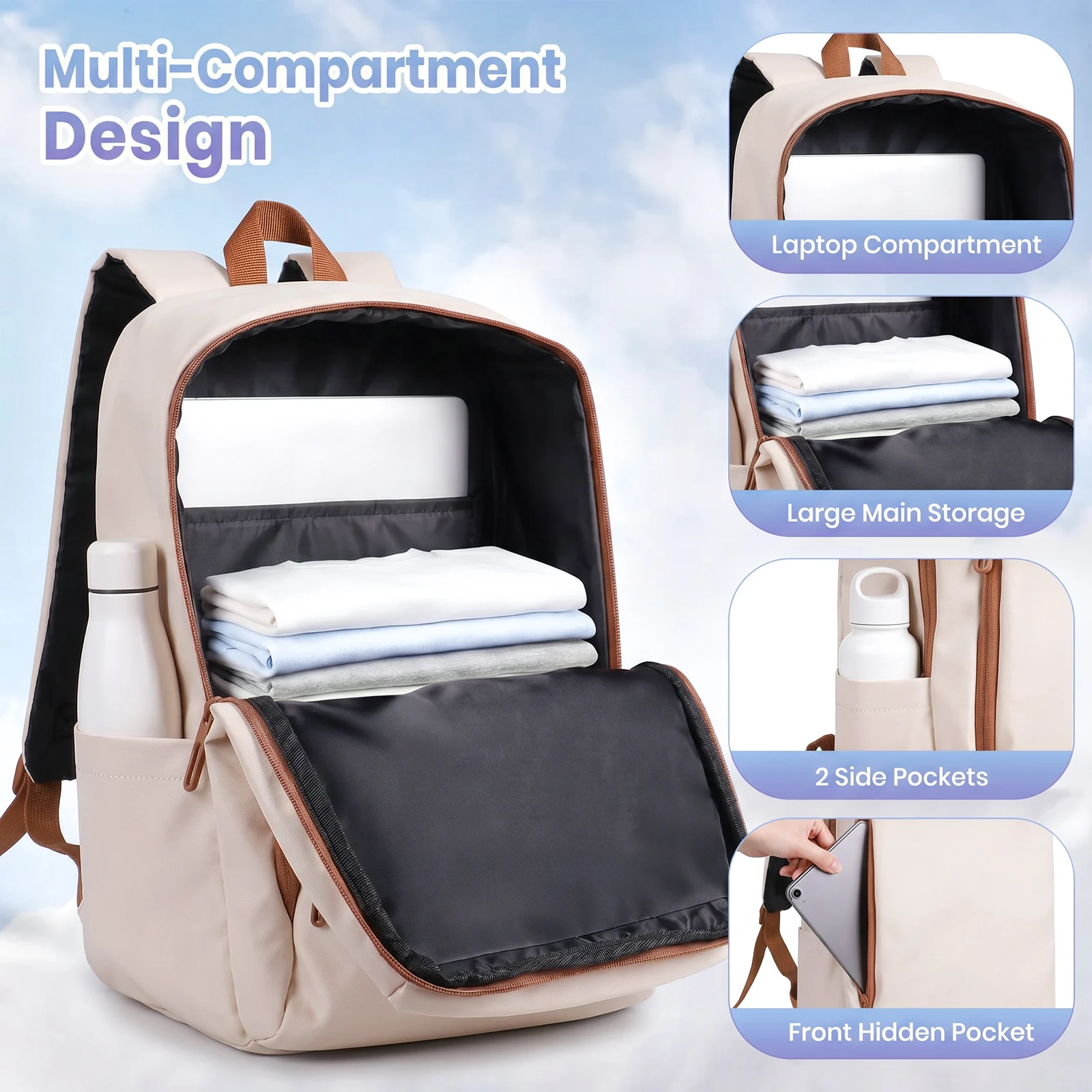 Unisex Rucksack mit Laptopfach für 15,6 Zoll