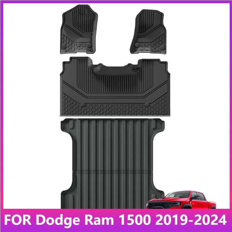 

Коврики для Dodge Ram 1500 2019-2024 гг. Новый корпус из материала TPE, задний ряд с ящиком для хранения нижнего полоса, не для классических моделей