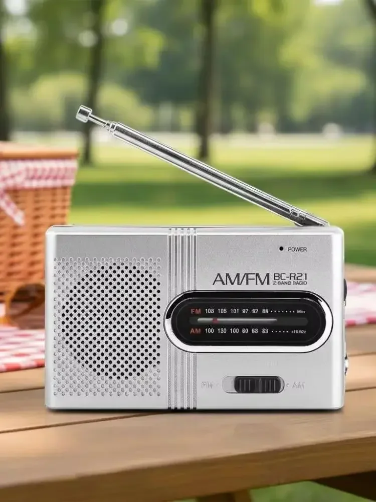 Portable Mini AM/FM Radio Speaker Player with High-Quality Audio, Lightweight Design for Shower Travel Camping Home Use