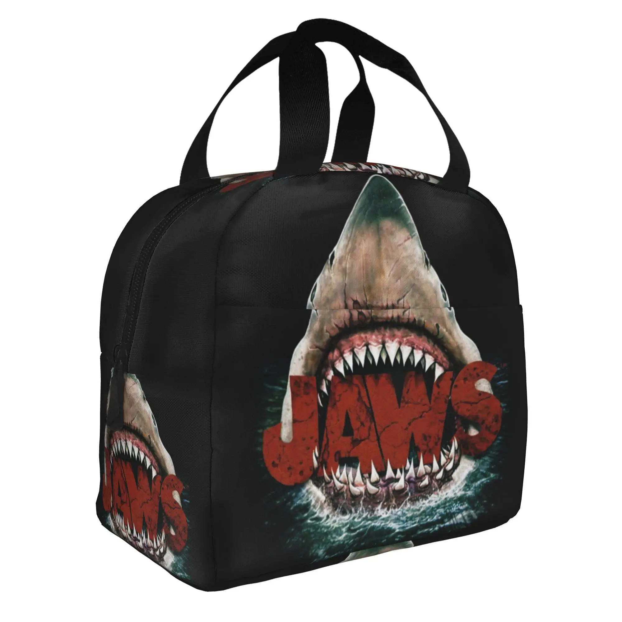 J-Jaw-Shark Insulated Lunch Bag for School Office Thriller Film Portable Cooler Thermal Lunch Box Women Men