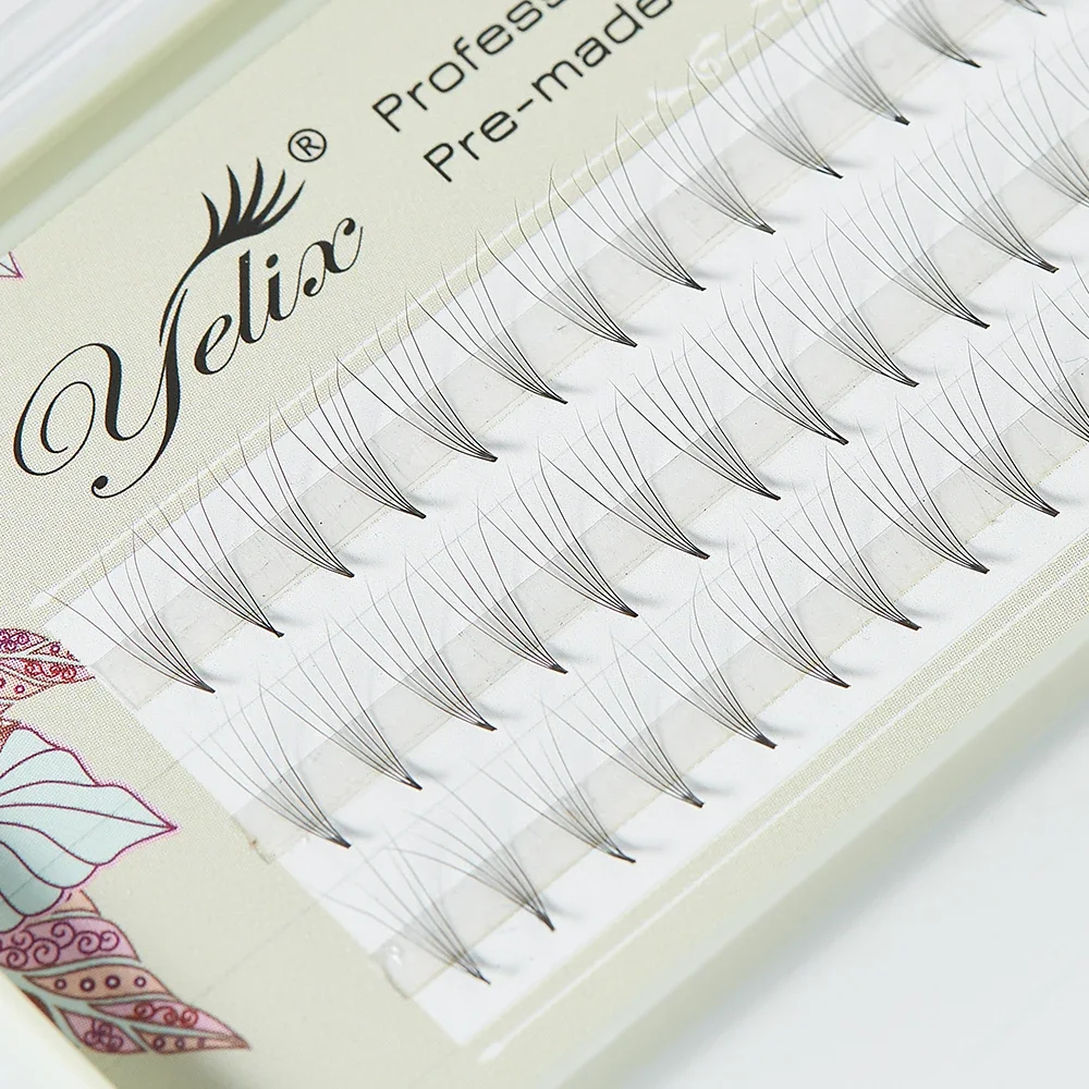 Yelix 5D Russian Volume Eyelash 60 Bunches Premade Volume Fans Natural Short Stem Eyelash Blister Lash Extensions Supplies