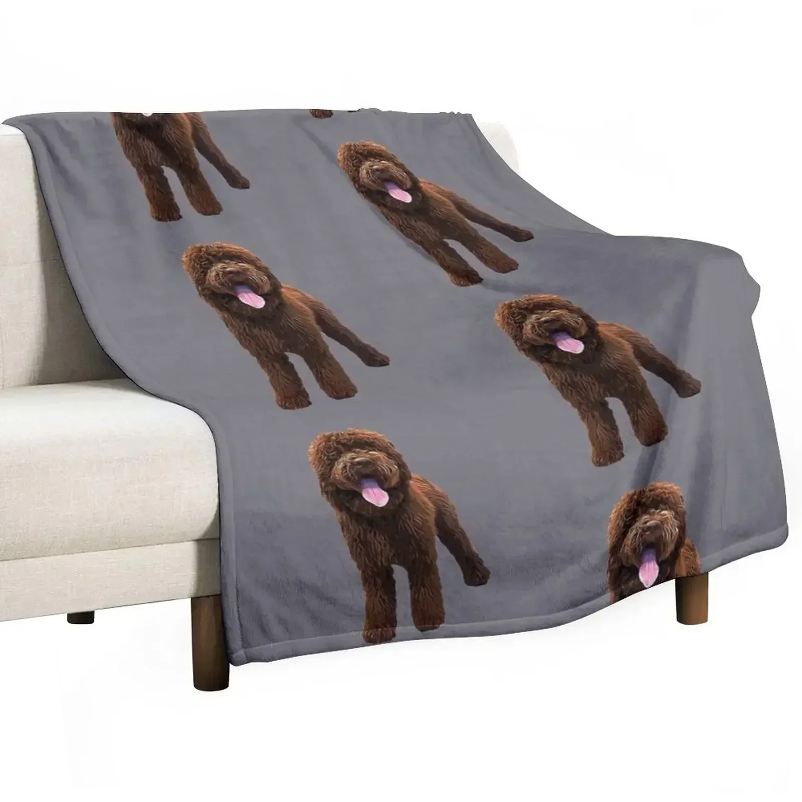 Labradoodle Chocolate Brown Throw Blanket heavy to sleep Stuffeds Flannels Blankets