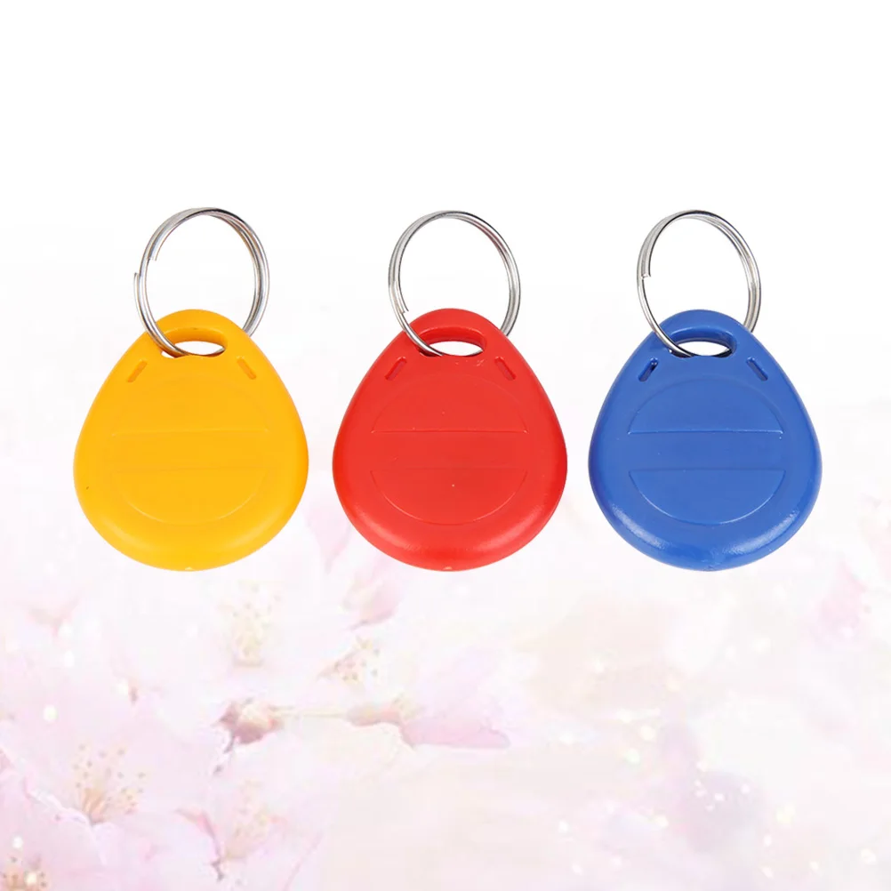 3Pcs Rfid Keyfobs Id Token Tag Door Access Control Security Lock Entry Attendance Yellow Red Blue Id Card Card