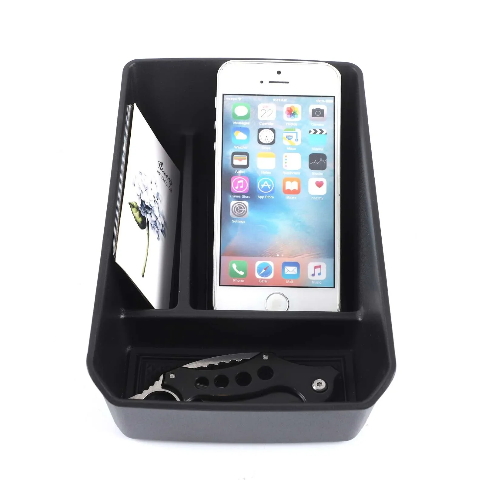 

ABS Black For Audi A3 2024-2025 Car styling central control armrest box storage box mobile phone tray car interior accessories