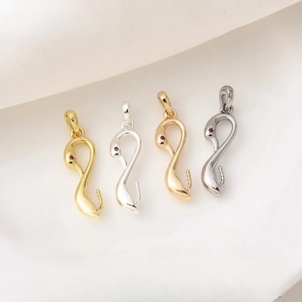 

Аксессуар «Лебедь А Пио» из 18-каратного золота с медным покрытием, подвеска ручной работы из белого золота в стиле барокко с полуотверстием и жемчугом ручной работы, пустая подставка