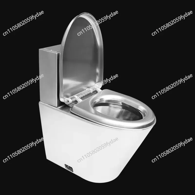 580Mm P-Trap Sanitary Ware Bathroom Stainless Steel Toilet with Sprinkler