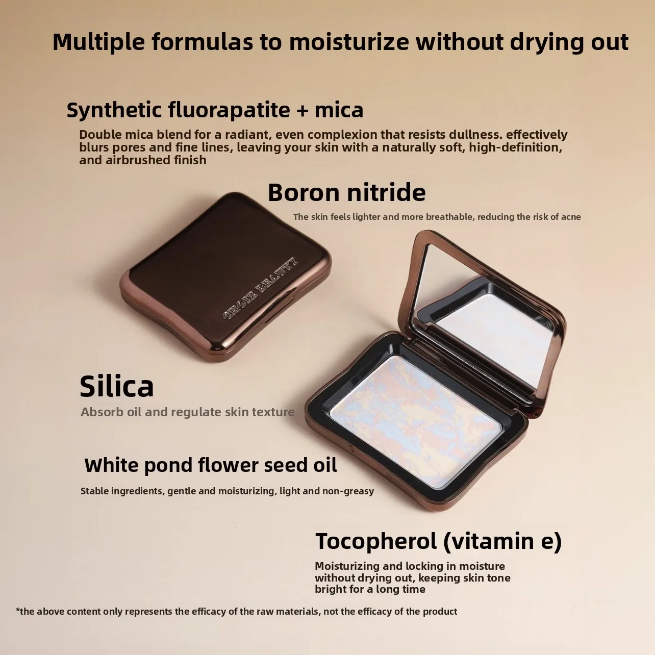 CHOIZ BEAUTY 3-Color Translucent Setting Powder Baked Pressed Powder Oil-Control Long-Lasting Skin-Nourishing Finishing Powder