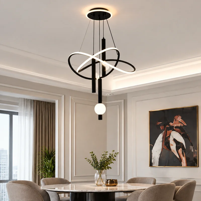 Pendant Light, Modern Apple Ball Crystal LED Ceiling Lamp for Dining Room Bedroom Stairway Hallway Decor, Luxury Chic Chandelier