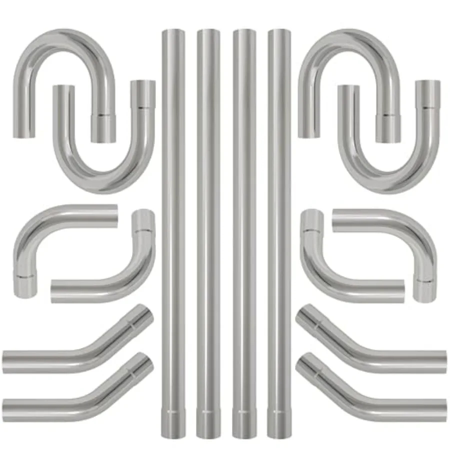 

Универсальный 2,5-дюймовый комплект выхлопных труб из мягкой стали, 16 калибра, изгибы оправок с прямыми трубками 45, 90, 180 градусов, скользящие концы, 16 шт.