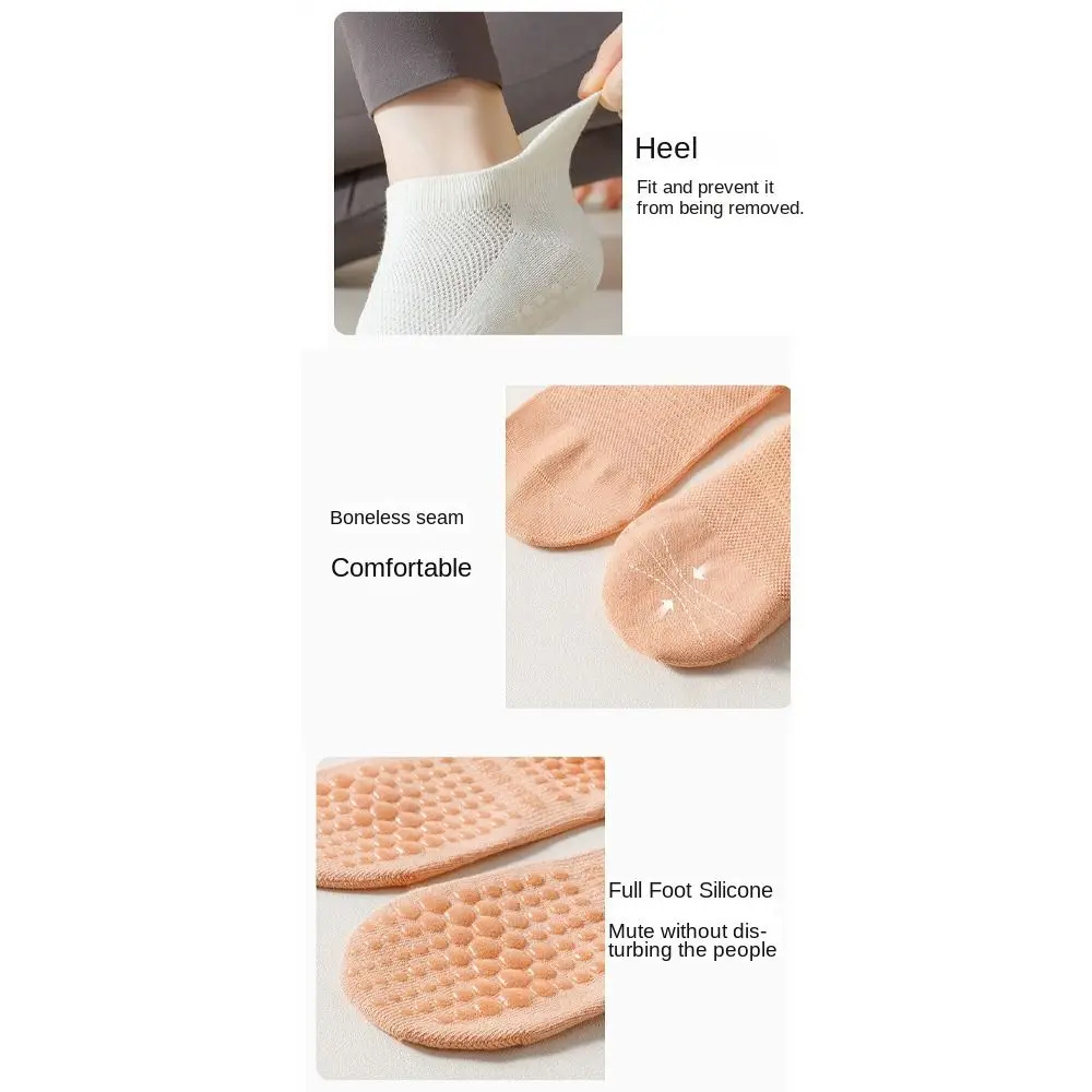 

Professional Thin Yoga Socks Silicone Anti Slip Mesh Low-Ankle Sock Breathable Backless Sports Socks Women