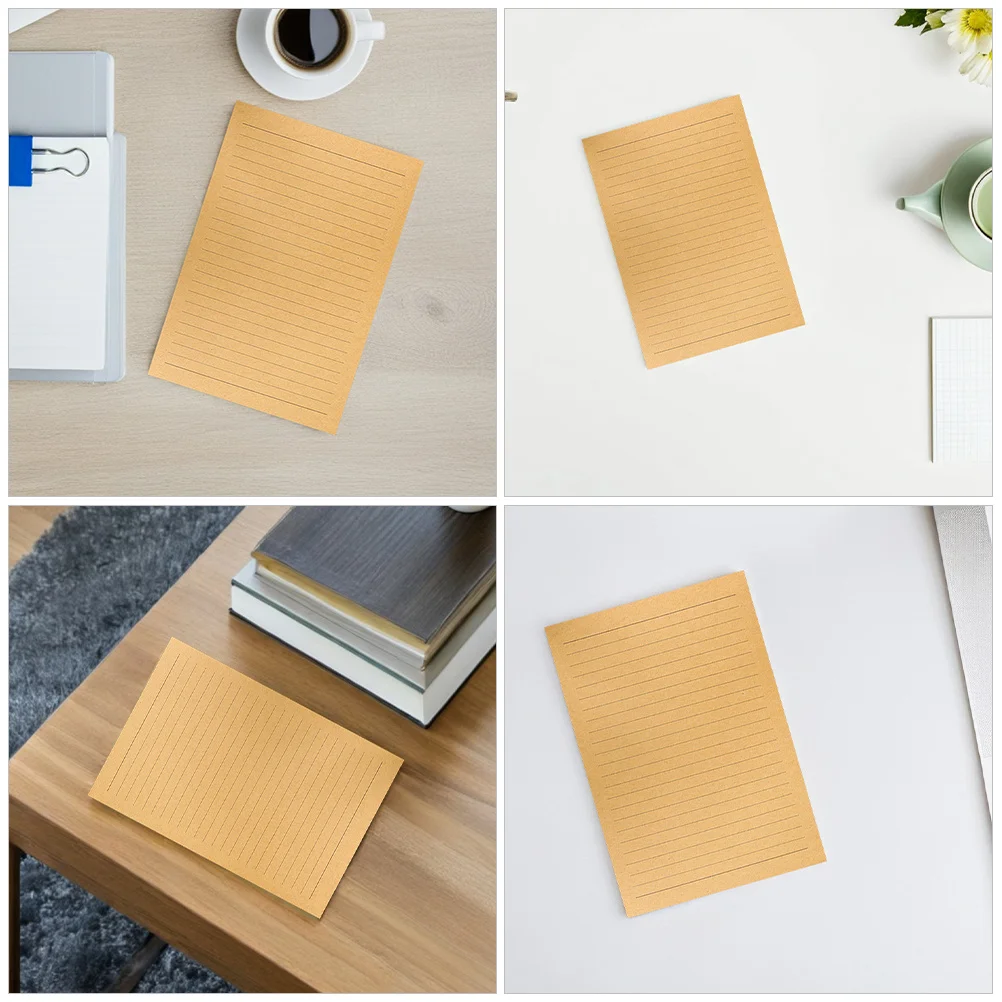 50Pcs Kraft Writing Letter Paper Vintage Retro Stationery Paper Lined for Letters Calligraphy Sketching Invitations