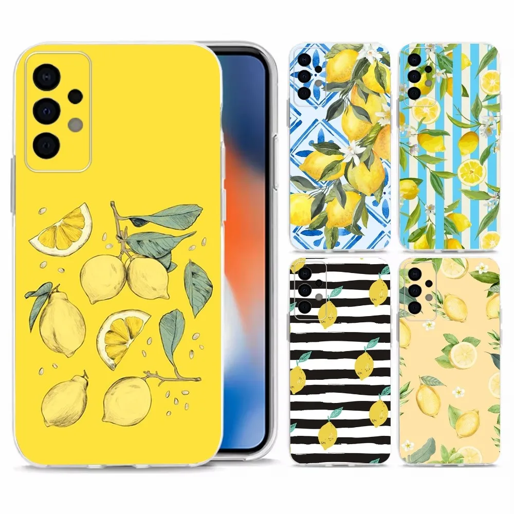 Fruit Lemon  Phone Case For Samsung Galaxy A71,70,52,40,51,31,A50,21S,30S,Note20ultra Transparent Cover