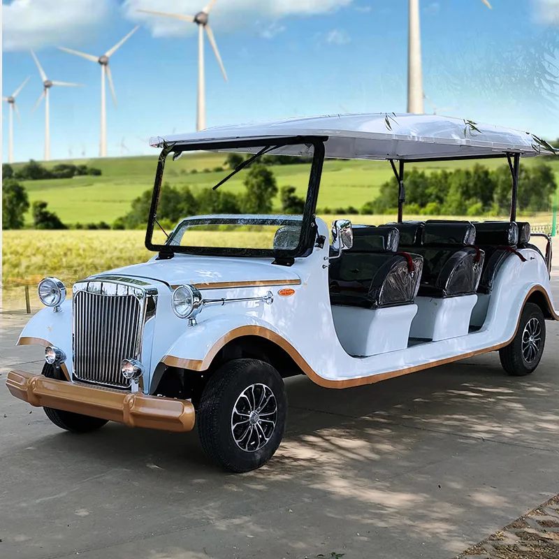 72V Electric Sightseeing Bus Long Range 8 Seats Golf Cart Escooter 4 Wheels Electric Car