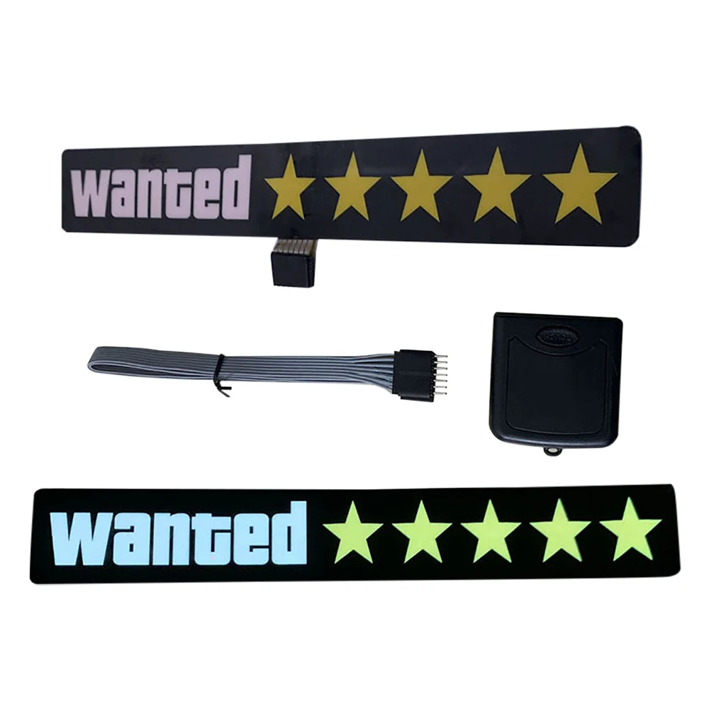 Windshield Electric Wanted 5 Star Car Window Sticker Auto Moto Safety Sign Decals Decoration LED Lights for Vehicle Sticker