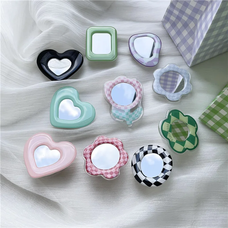 JCD Cute Mirror Tulip Flower Folding Mobile Phone Grip Holder Socket Pocket Support For Phone Finger Ring Expanding Stand