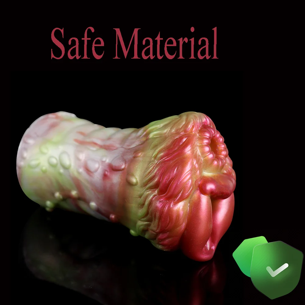 LICKER Double Channel Male Liquid Silicone Masturbator Fantastic Beasts Dog Aircraft Cup Soft Realistic Vagina Sex Toys For Men