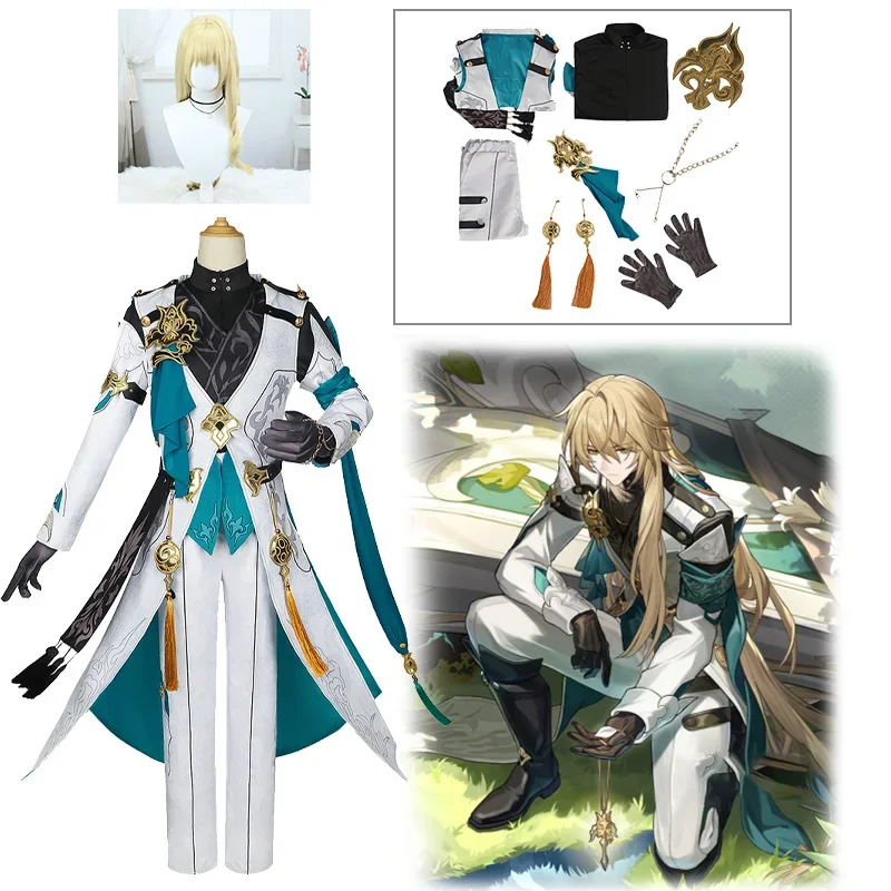 

Anime Game Honkai Star Rail Luocha Cosplay Costume Uniform Outfit Gloves Xianzhou Luofu Trader Role Play Party