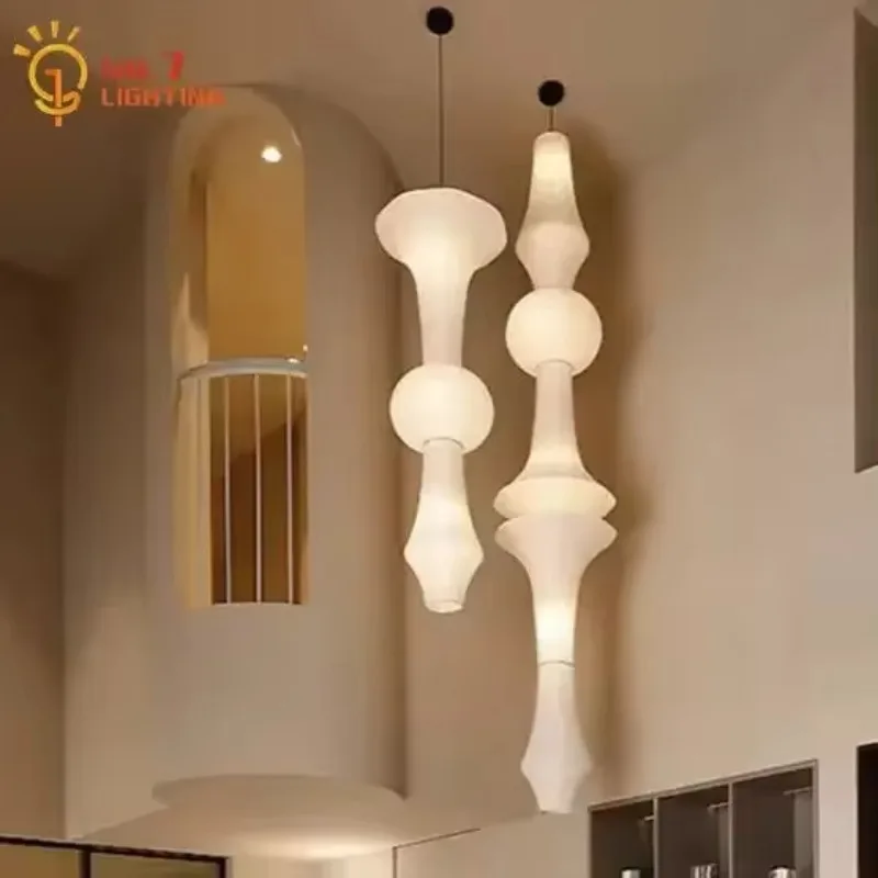 Designer Akari Noguchi Yong Long Pendant Lights LED E27 Wabi-sabi Round Ball Hanging Lamp for Living Room Sofas Table Bedroom