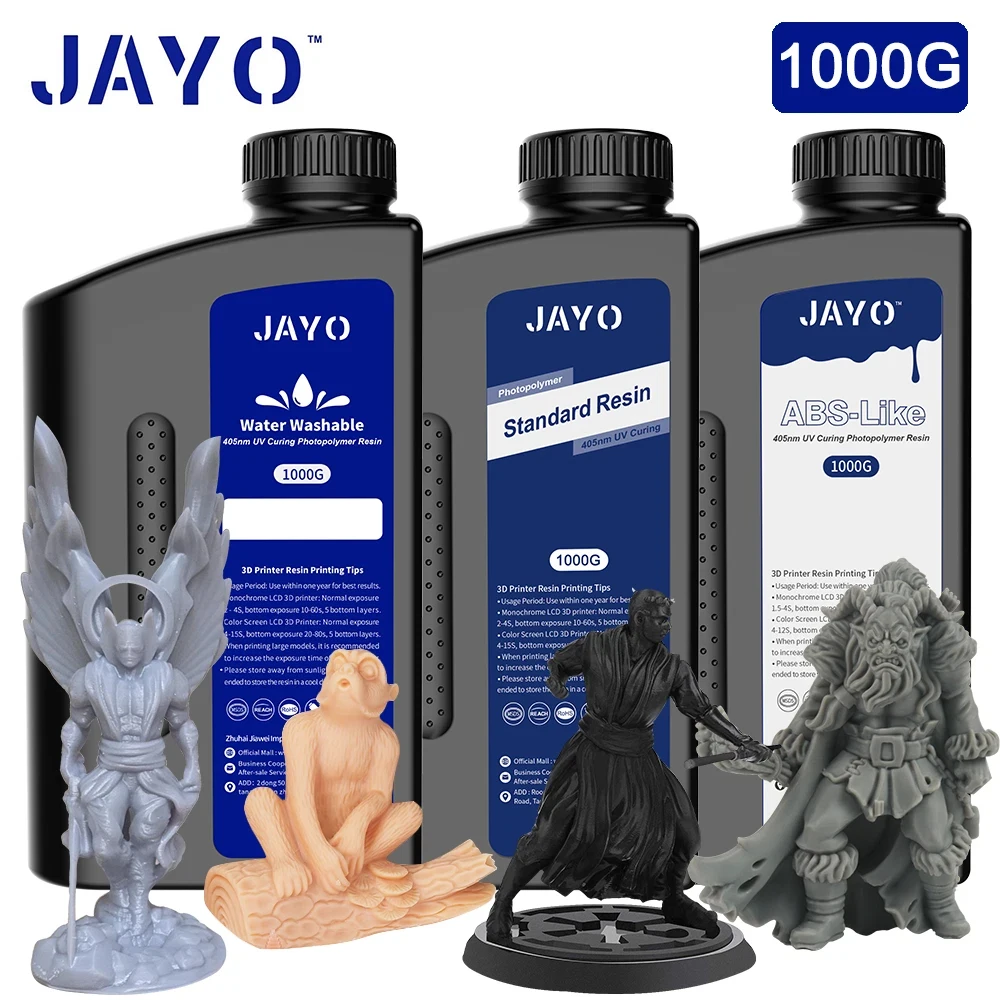 

JAYO 3D Resin 1KG standard/ABS-like/Water wash Liquid Photopolymer 405nm UV Resin Photon For LCD 3D Printer Printing Materiar