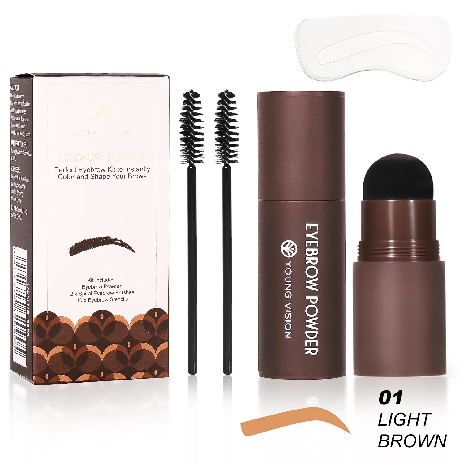 ชุดลายฉลุแสตมป์คิ้ว - 1 ชิ้น Eye Brow Stamp Shaping Kit ยาวนานกันน้ํา, แต่งหน้าคิ้วรูปร่างคิ้ว 10 ชิ้น
