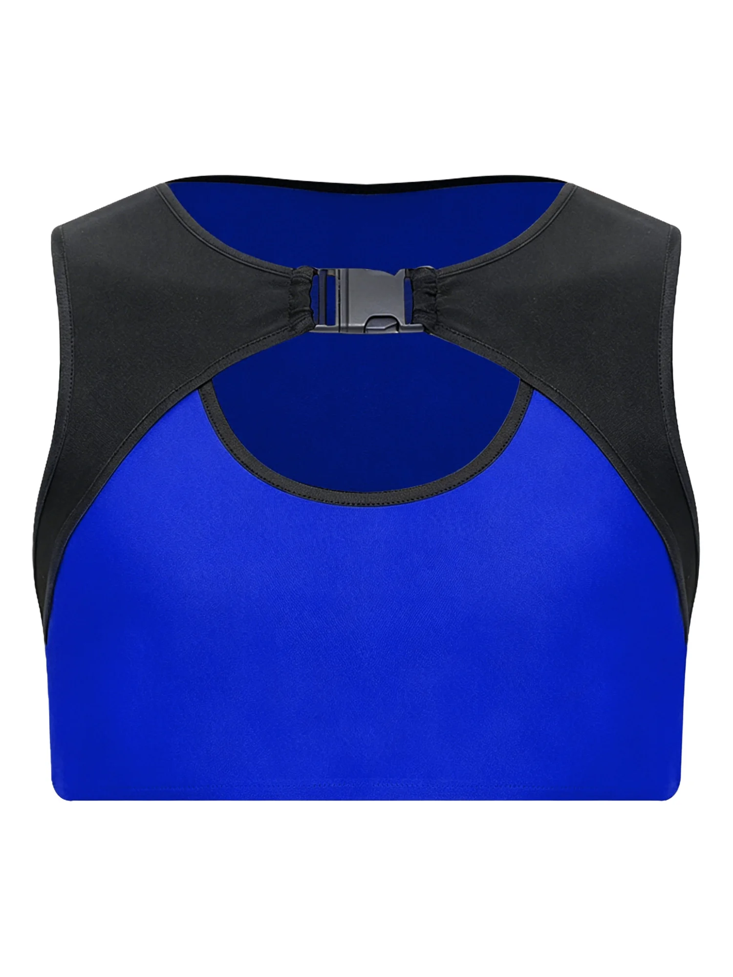 Men Quick Dry Breathable Mesh Crop Top Front Hollow Out Buckle Sleeveless Tank Top Stretchy for Wrestling Running Fitness Summer