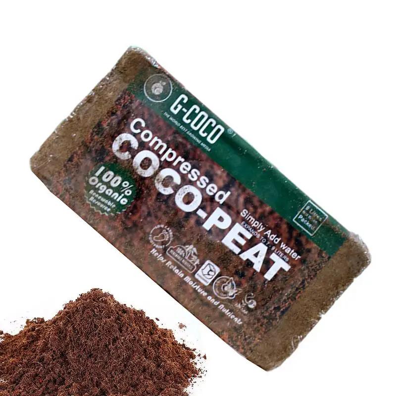 Coco Coir Brick Compressed Coco Coir Chips With Low EC And PH Balance Plant Soil High Expansion Coconuts Soil For Planting