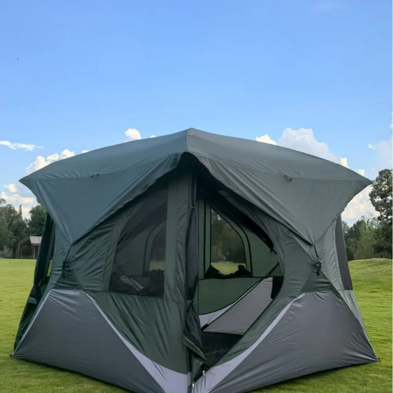 Outdoor quick-opening windproof and rain-proof easy to build multi-person leisure camping tents