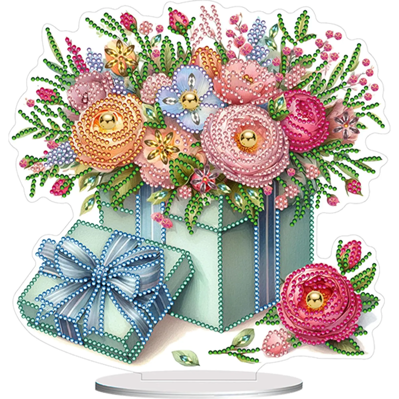 

Наборы для алмазной вышивки 2D с плоским принтом цветов для самостоятельного изготовления, украшения для стола, декор для спальни