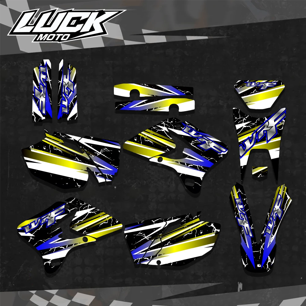 Full Graphics Decals Stickers Motorcycle Background Custom Number Name For YAMAHA WR250F WR450F WR 250F 450F 2003 2004