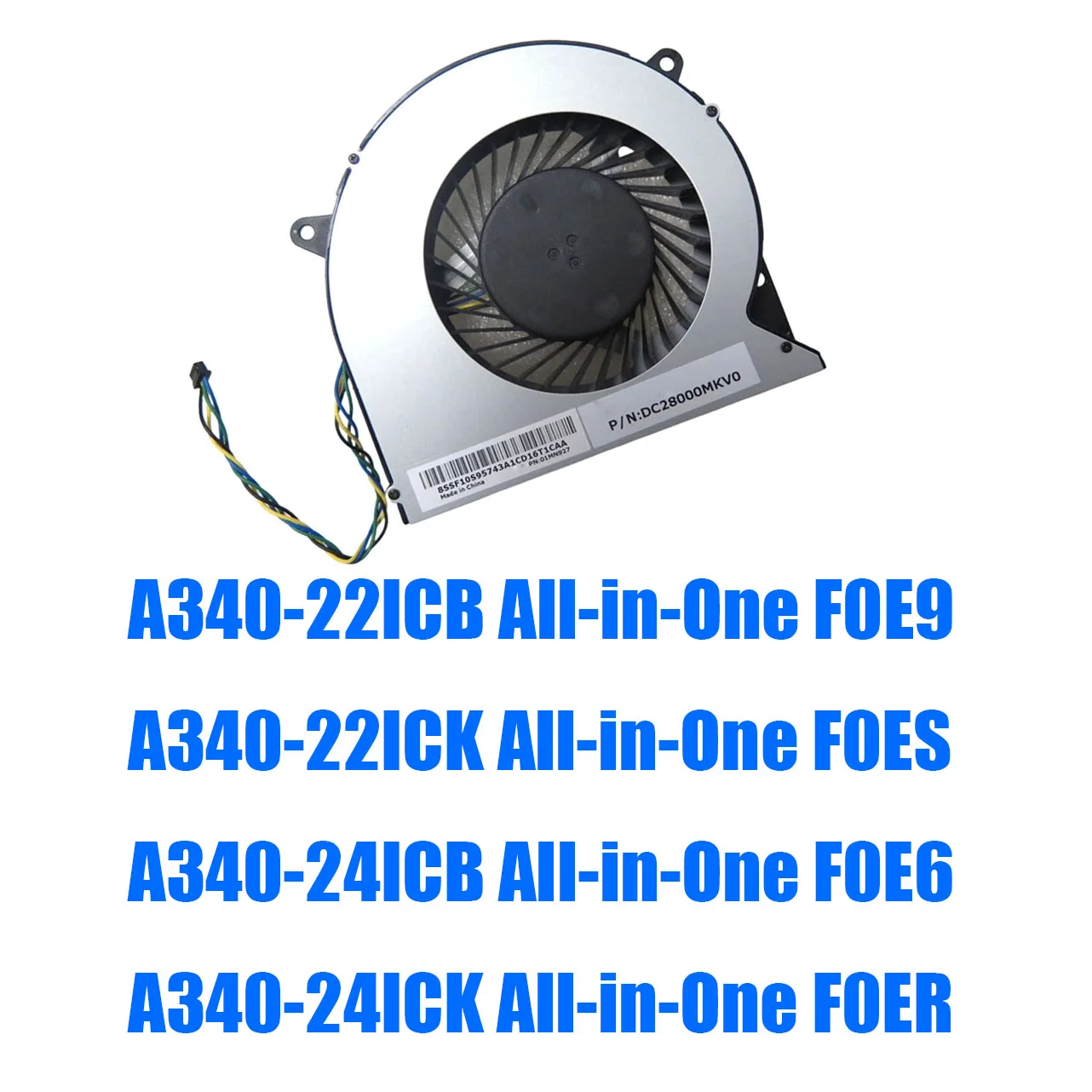 

For Lenovo For Ideacentre A340-22ICB F0E9 A340-22ICK F0ES A340-24ICB F0E6 A340-24ICK F0ER All-in-One DC12V Cooling Fan