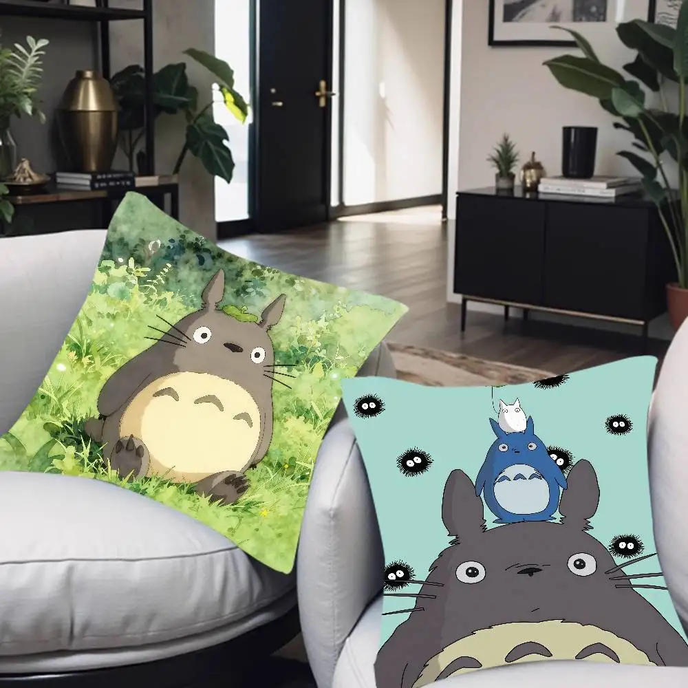 Cute T-totoros Pillow Gifts Home Office Furnishings Bedroom Sofa Car Cushion Cover Case 45x45cm