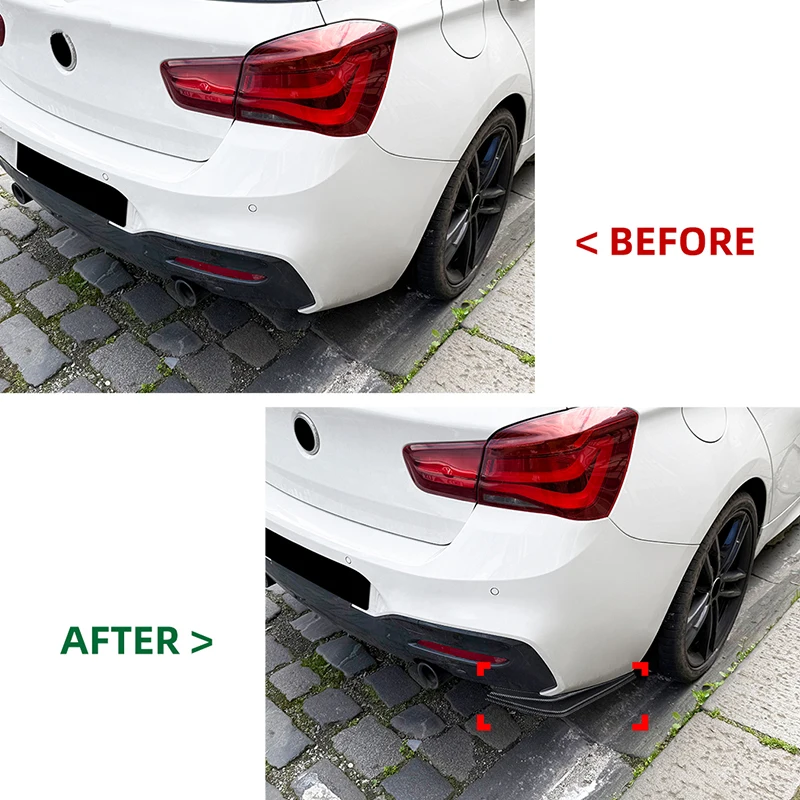 Car Rear Bumper Wrap Corner For BMW 1 Series F20 F21 LCI M Sport 2015-2019 Splitter Spoiler Auto Parts Car Accessories