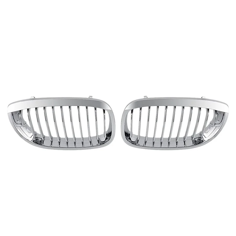 

R4-For -BMW E46 3 Series Coupe Cabriolet 2-Door LCI 2003-2006 Front Hood Center Kidney Grille Grill (Chrome, Single Line)