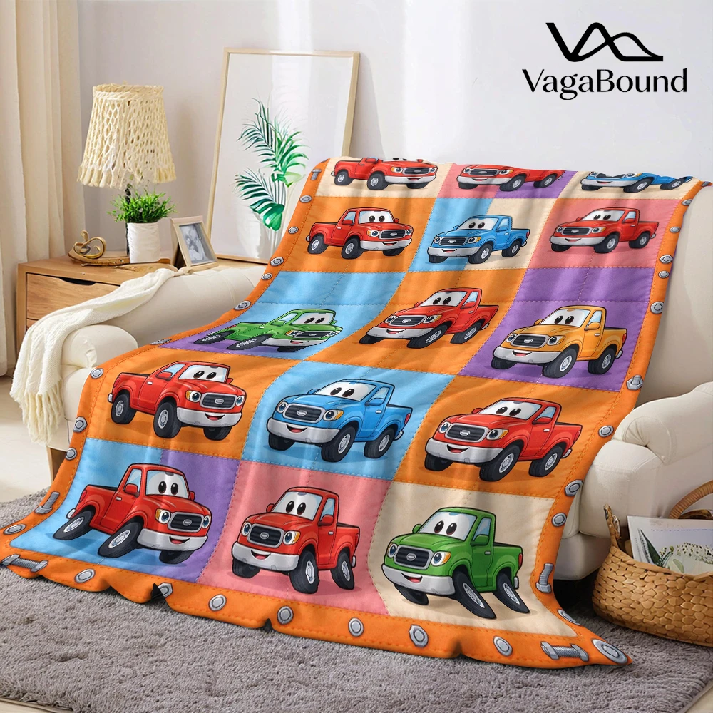 Color Pickup Bolt Grid Flannel Blanket Perfect for Sofa Office Bed Travel Sleep Read Relax Camping Four Season Use