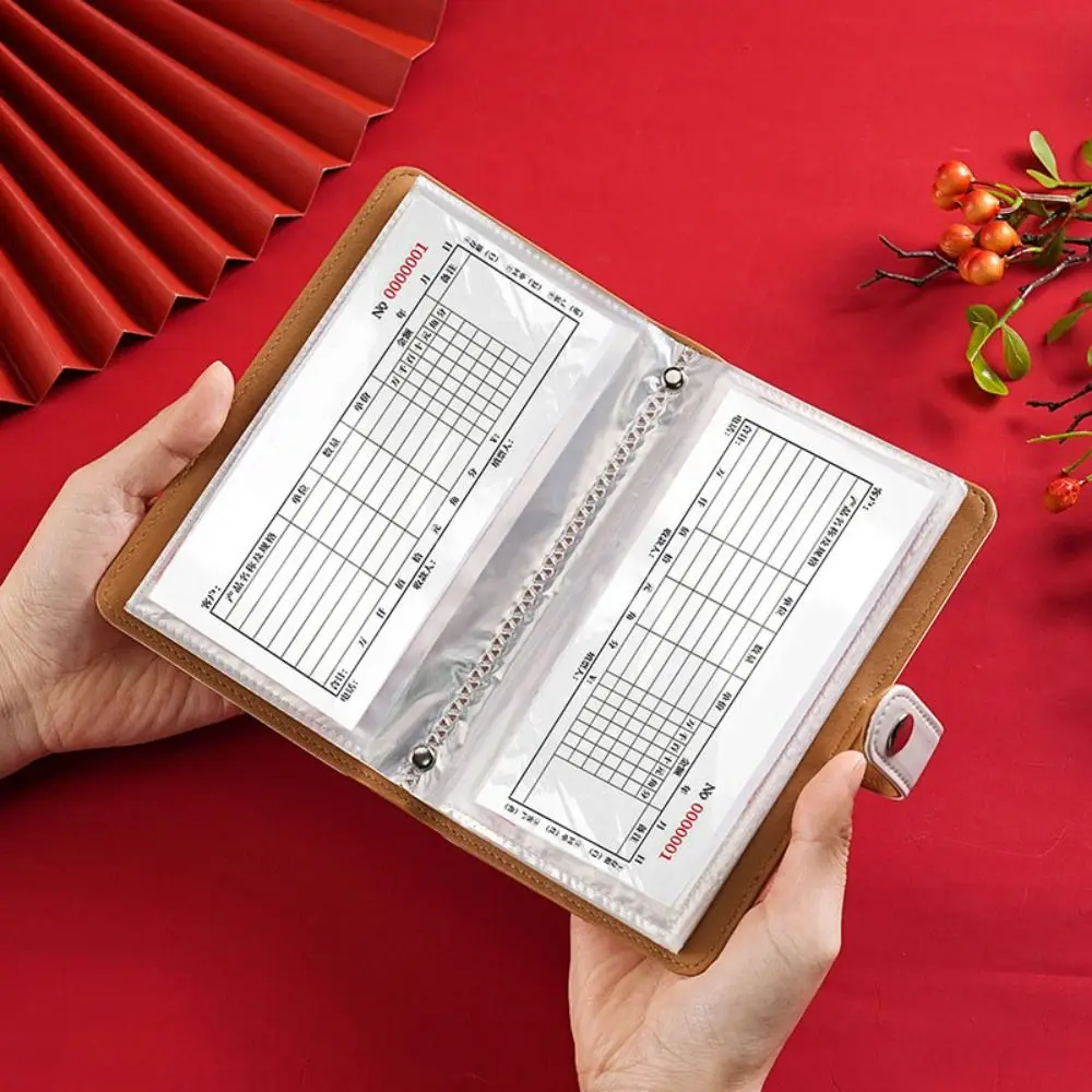 PU Leather Saving Money Binder Portable Refillable Envelopes Saving Challenges Storage Wallet Handbook Cash Budget Binder