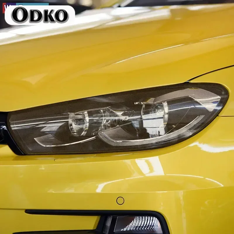 Car Headlight Protective Film Front Light Transparent Smoked Black TPU Sticker For Volkswagen Scirocco MK3 TDI R Line 2008-2017