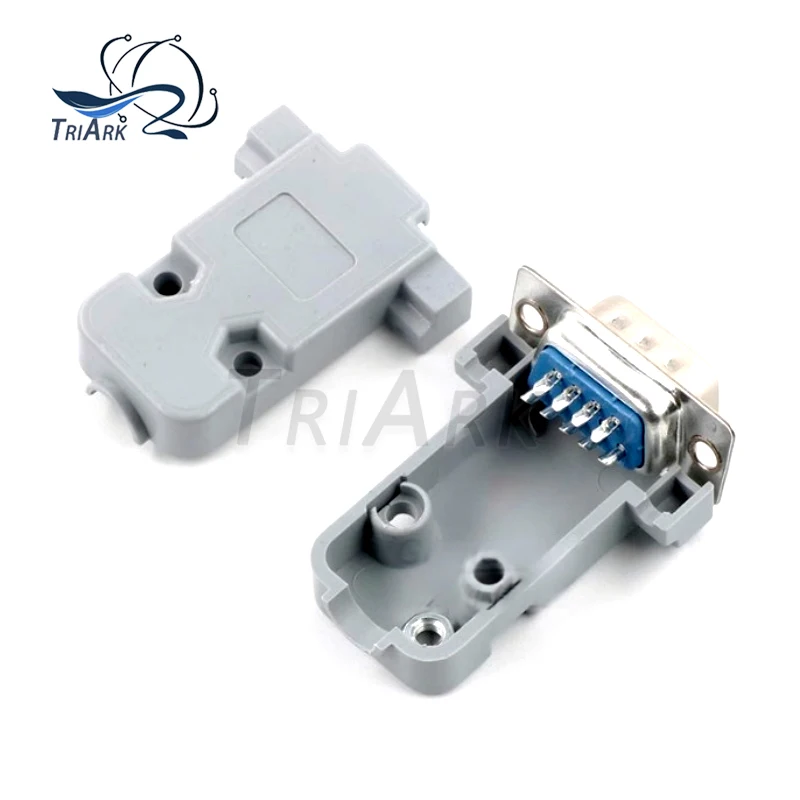 10PCS DB9 Female Male Socket Plug Connector 9pin Copper RS232 COM Socket Adapter DB9 Plastic Shell RS232 Serial Port Connector