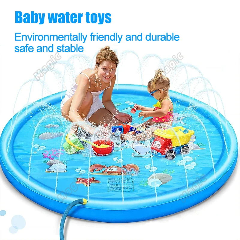 Hot New Children Play Spray Mat 100/170 cm Summer Cool Inflatable Spray Mat Play Cooling Mat Swimming Pool Outdoor Game Toys