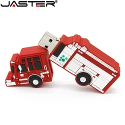 JASTER Cartoon Toy Fire Truck USB Flash Drive Car Toy Usb Flash Drive 8GB 16GB 32GB 64GB 128GB Mini Cartoon Flash Memory Stick